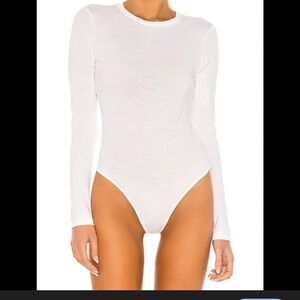Re/Done White Long Sleeve Bodysuit